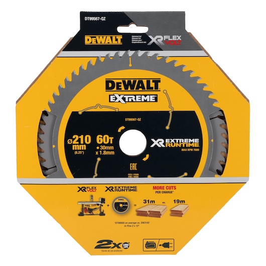 XR FLEXVOLT savklinge 210mm x 30mm 60T