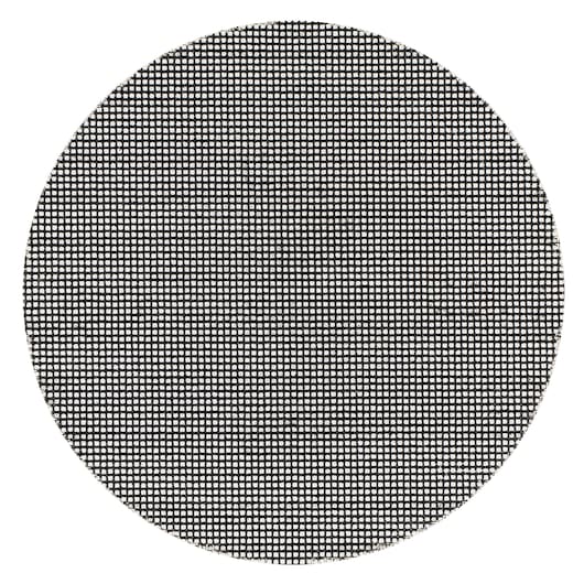 Round mesh sanding disc with a grid pattern, used for surface finishing and smoothing tasks.