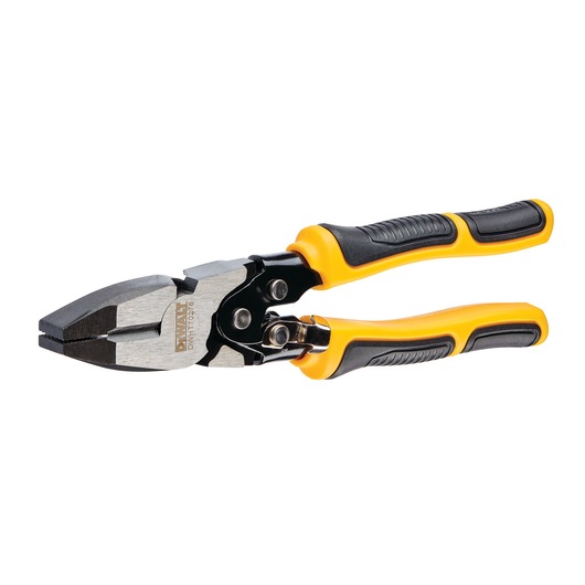 DEWALT pliers with yellow and black handles, suitable for cutting and gripping tasks in construction or repair work.