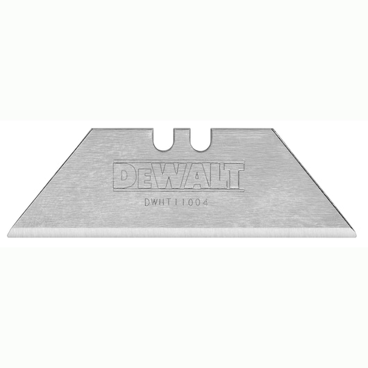 A DEWALT utility knife blade with the model number DWHT11004 engraved on its surface, shown against a plain white background.
