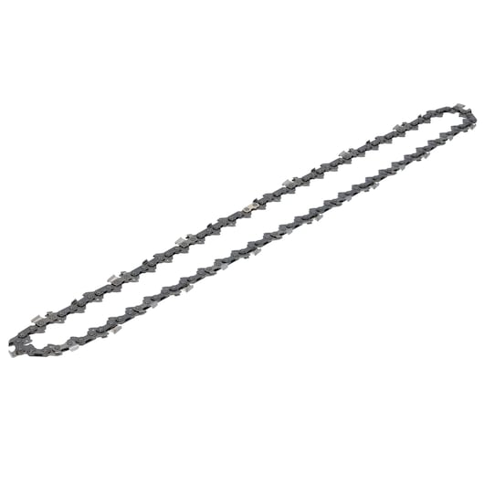 A DEWALT replacement chainsaw chain, metal, shown isolated on a white background.