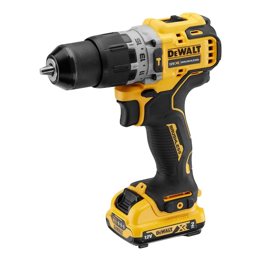 12V XR kulløs superkompakt slagboremaskine, 2 x 2AH
