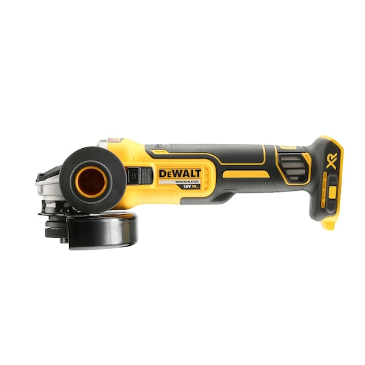 18V XR kulløs 125mm vinkelsliber med skubbekontakt, løs enhed