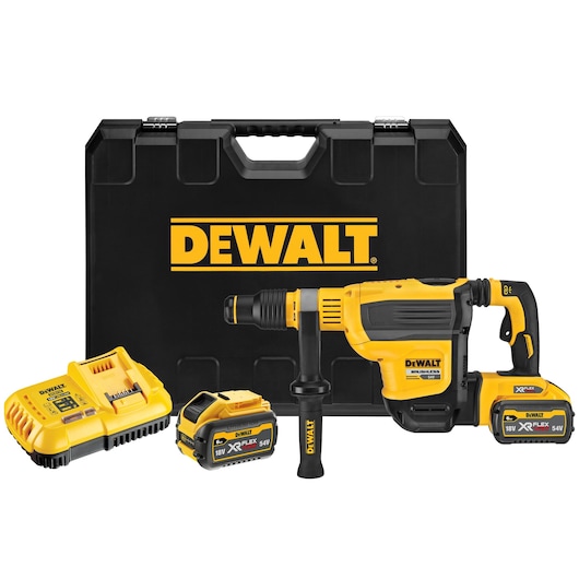 54V XR FLEXVOLT 45mm SDS-Max Borehammer,2x9Ah batterier, 10,5J, WTC