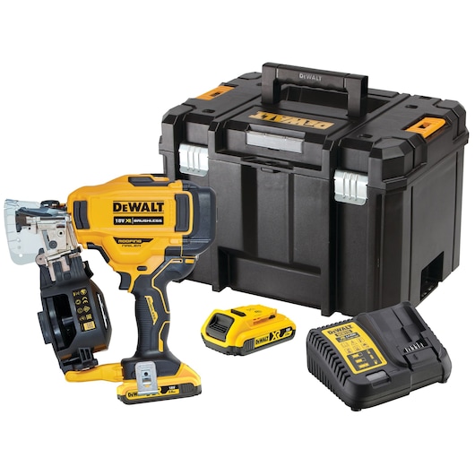 18V XR Tagpappistol, 2x2 Ah batterier