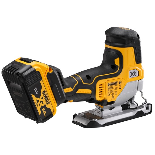 18V XR kulløs stiksav med body-greb, 2 x 5Ah