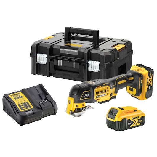 18V XR Kulløs Multicutter, RPM funtion, 2 X 5Ah batterier