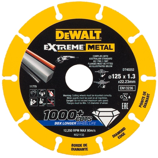 Extreme diamant-metalskæresive 125 x 22.23 x 1.3mm