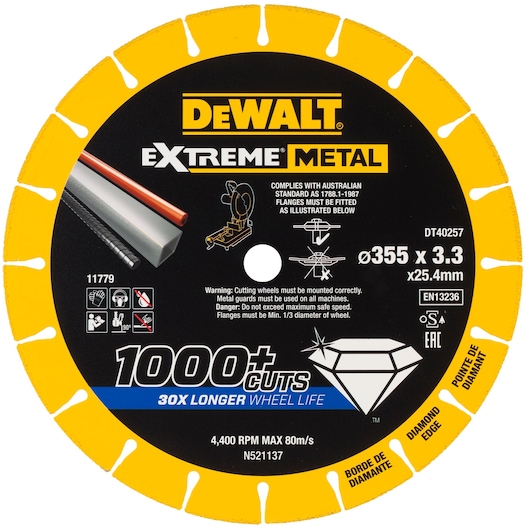 Extreme diamant-metalskæresive 355 x 25.4 x 3.3mm