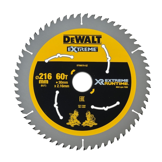 XR FLEXVOLT savklinge 216mm x 30mm 60T