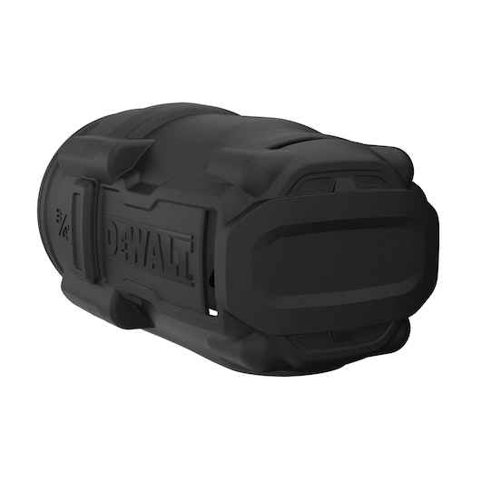 A black DEWALT-branded protective case, shown from an angled perspective, designed for securely holding photography equipment.